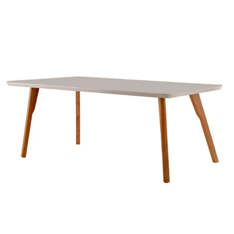 Mesa Para Sala De Jantar Malta Moderna Mobília Off White-cinamomo Imbuia - Moderna