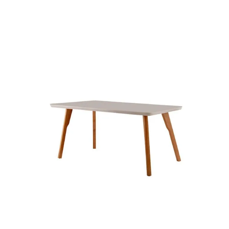 Mesa Para Sala De Jantar Malta Moderna Mobília Off White-cinamomo Imbuia - Moderna
