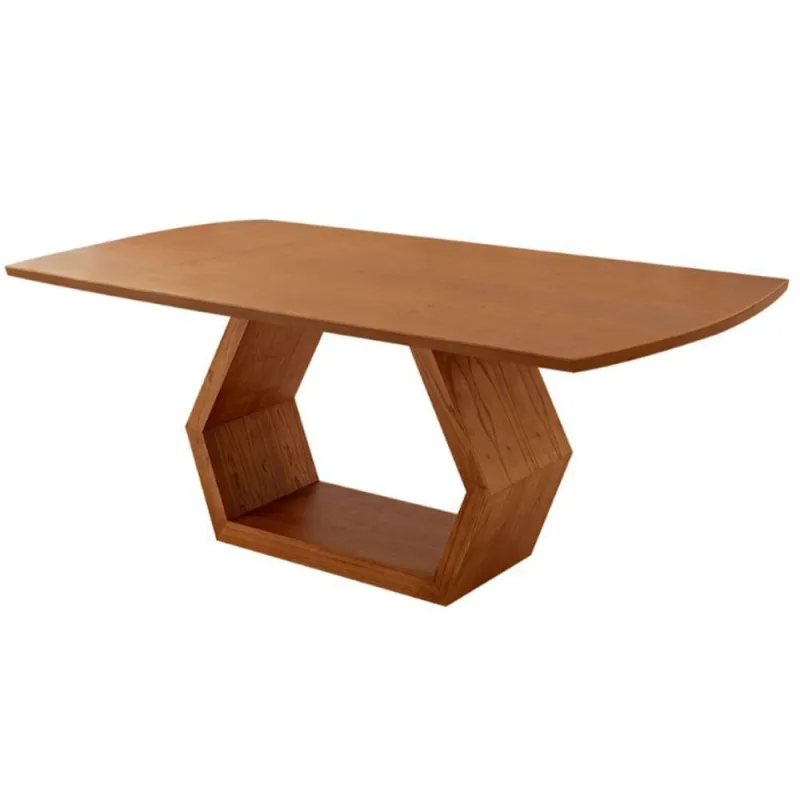 Mesa Para Sala De Jantar Ane Moderna Mobilia Cinamomo Imbuia - Moderna