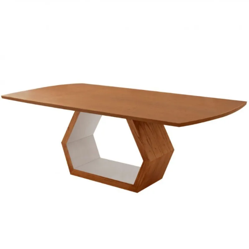 Mesa Para Sala De Jantar Ane Cinamomo Com Off White/cinamomo Imbuia - Moderna