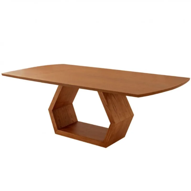 Mesa Para Sala De Jantar Ane Cinamomo Imbuia - Moderna