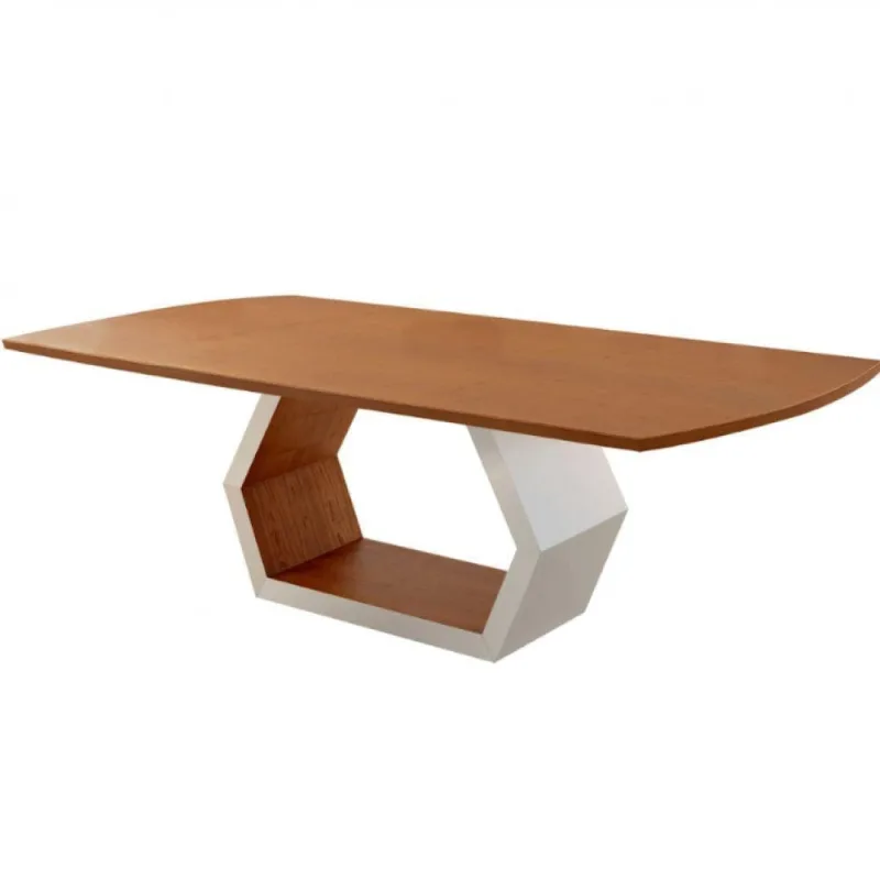 Mesa Para Sala De Jantar Ane Off White Com Cinamomo-cinamomo Imbuia - Moderna