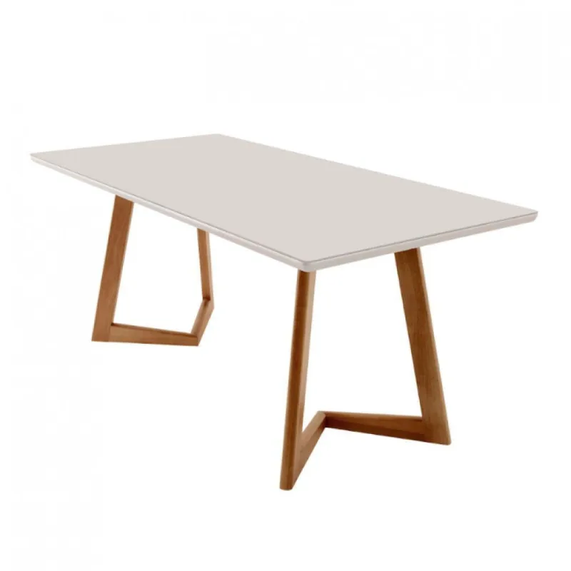 Mesa Para Sala De Jantar Munique Moderna Mobília Cinamomo Imbuia/off White - Moderna