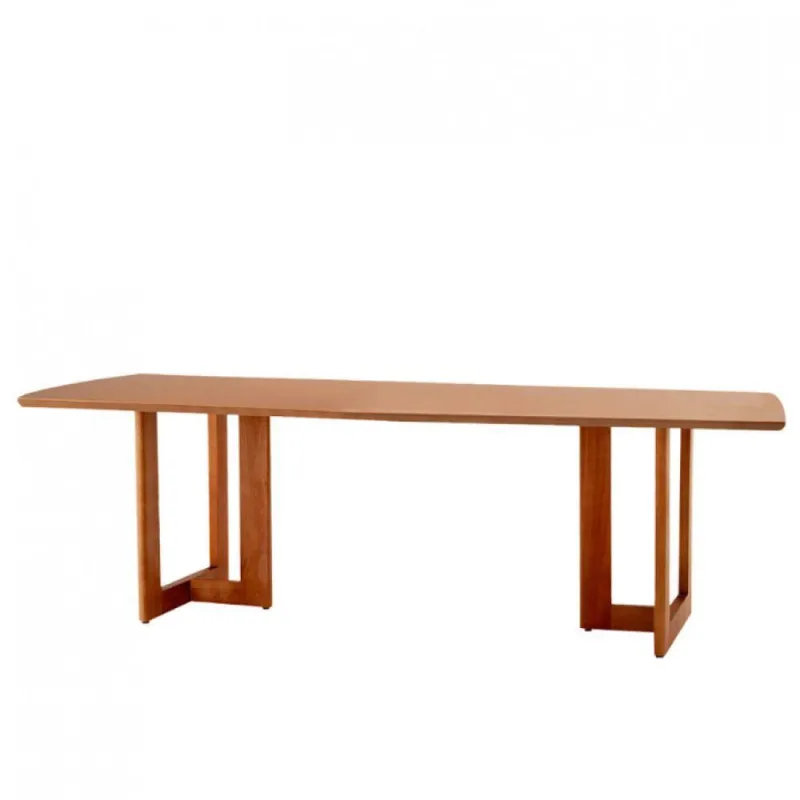 Mesa Para Sala De Jantar Patros 220cm Moderna Mobília Cinamomo Imbuia - Moderna