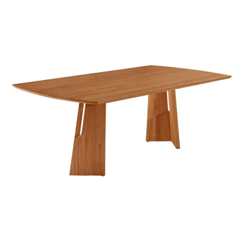 Mesa Para Sala De Jantar Florida 220cm Tampo Barril Laminado Cinamomo Imbuia - Moderna