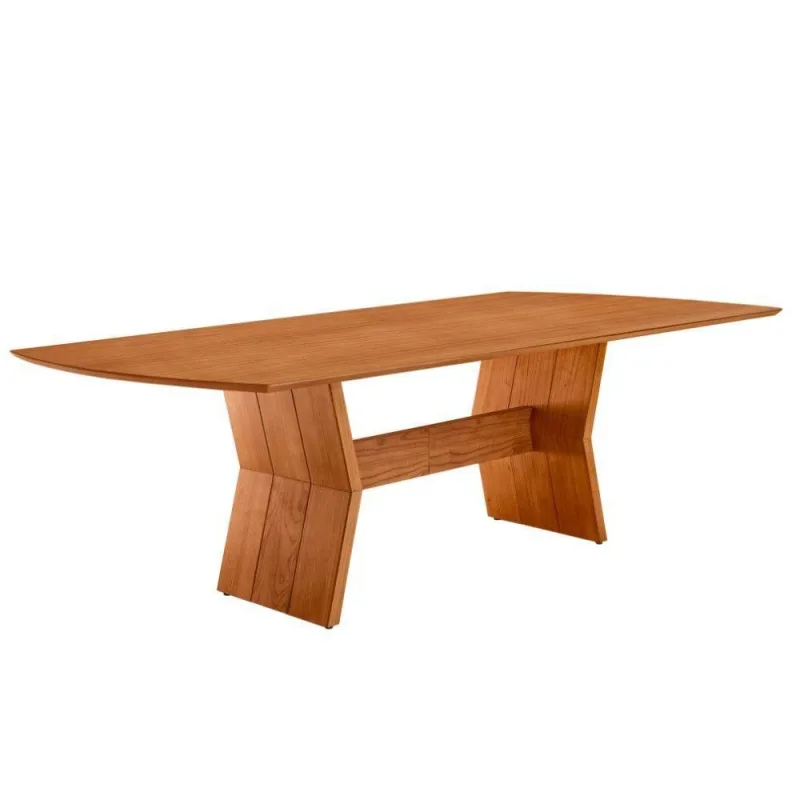 Mesa Para Sala De Jantar Portugal Tampo Barril Laminado Cinamomo Imbuia - Moderna