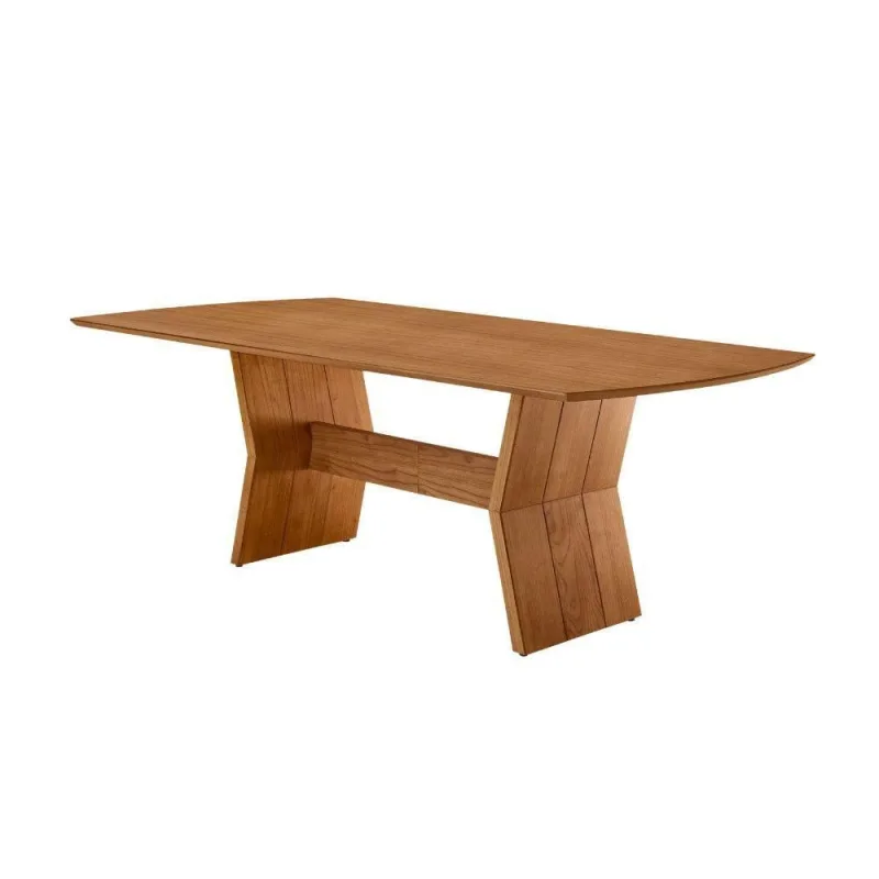Mesa Para Sala De Jantar Portugal Tampo Barril Laminado Cinamomo Imbuia - Moderna