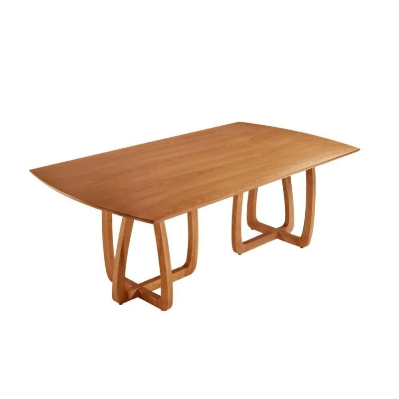 Mesa Para Sala De Jantar Flora 180cm Tampo Barril Laminado Cinamomo Imbuia - Moderna - Cama, Mesa E Banho