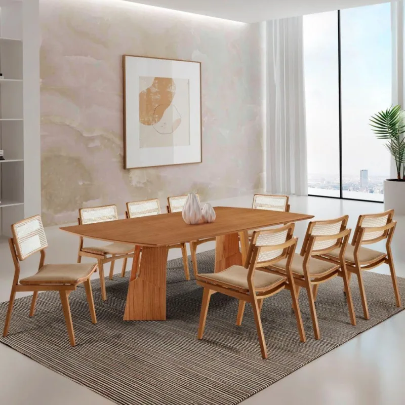 Sala De Jantar Mesa Florida Tampo Laminado Barril 8 Cadeiras Turim/imbuia Nat/cinam. Imbuia - Moderna