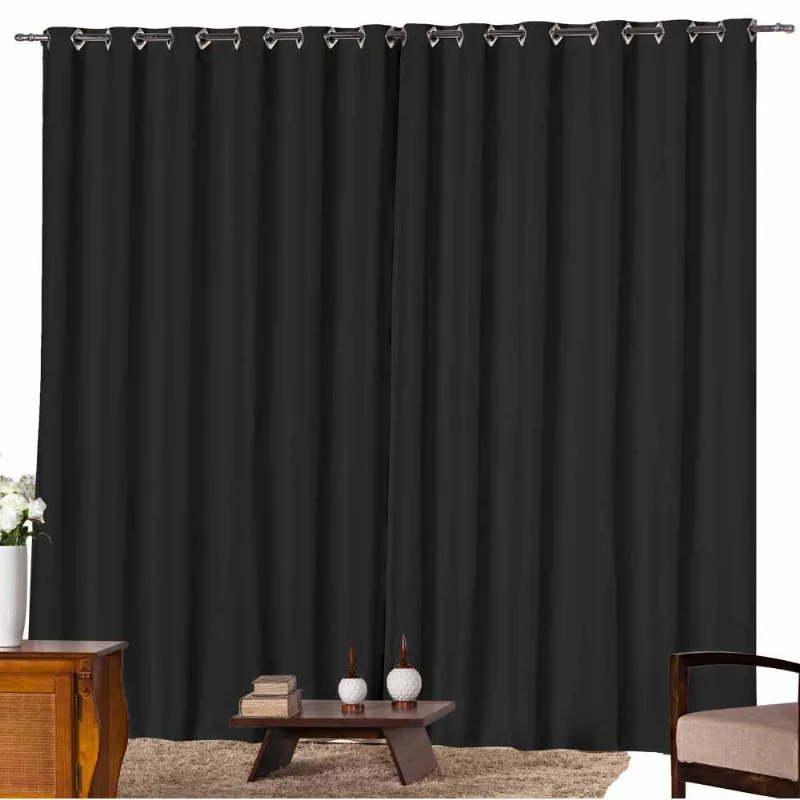 Cortina Blackout Em Tecido Preto 3 Metros Corta Luz 100%
