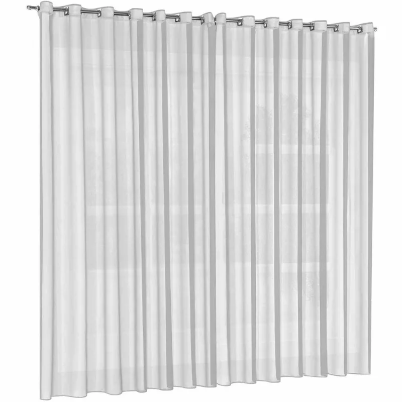Cortina Priori Com Voil Para Sala E Quarto 4M X 2,80M Branca