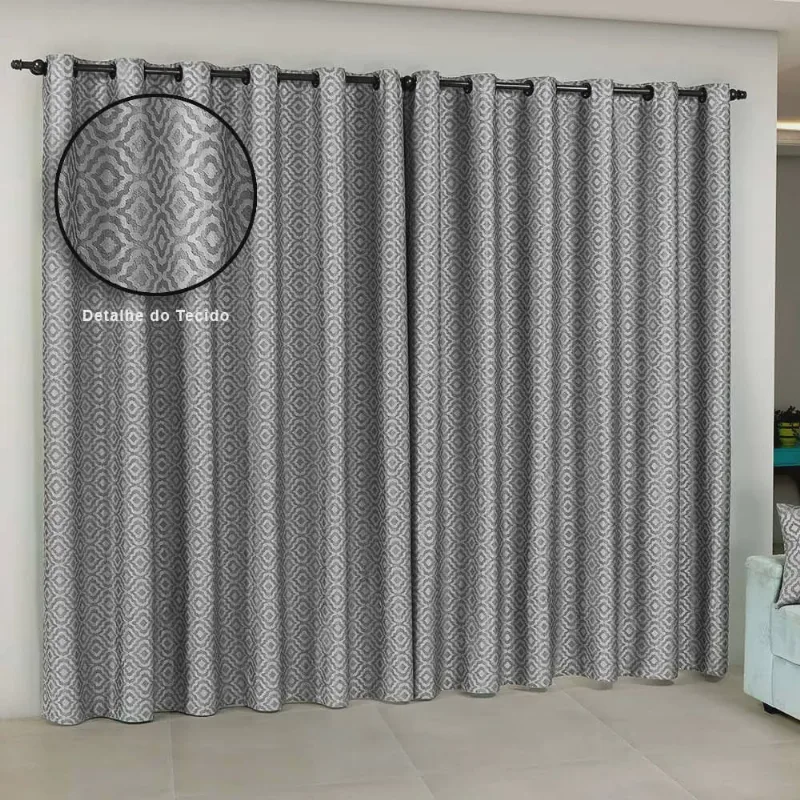 Cortina Atena 4m x 2,80m Jacquard Semi Blackout Estampada