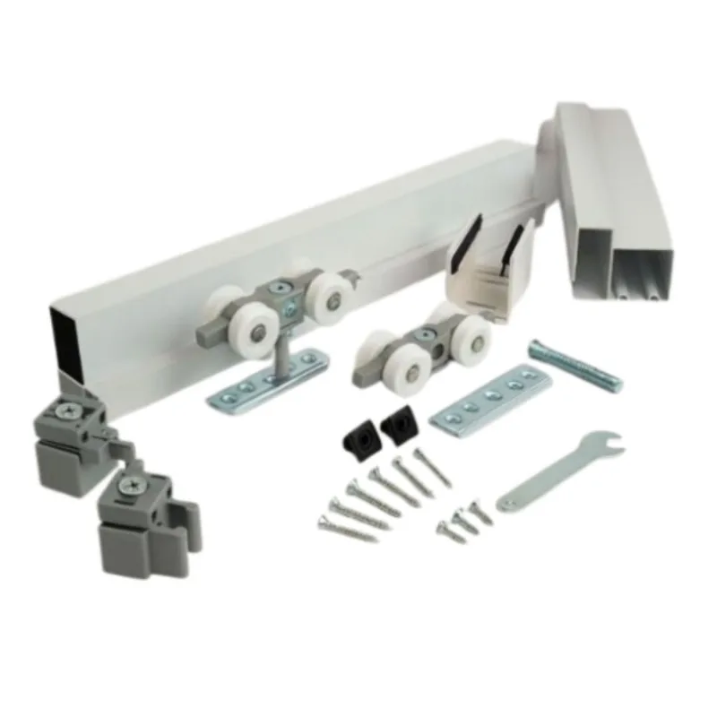 Kit Sobrepor Flex 2m 4 Rodas Batente e Trilho Superior 35x35mm Perfil Rold Kit Sobrepor Flex 2m 4 Rodas Batente e Trilho Superior 35x35mm Branco