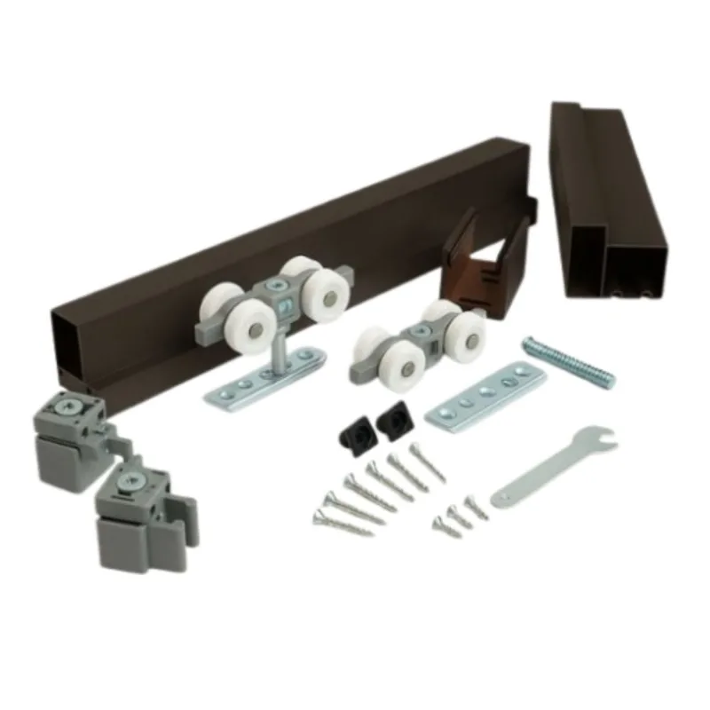Kit Sobrepor Flex 2m 4 Rodas Batente e Trilho Superior 35x35mm Perfil Rold Kit Sobrepor Flex 2m 4 Rodas Batente e Trilho Superior 35x35mm Marron