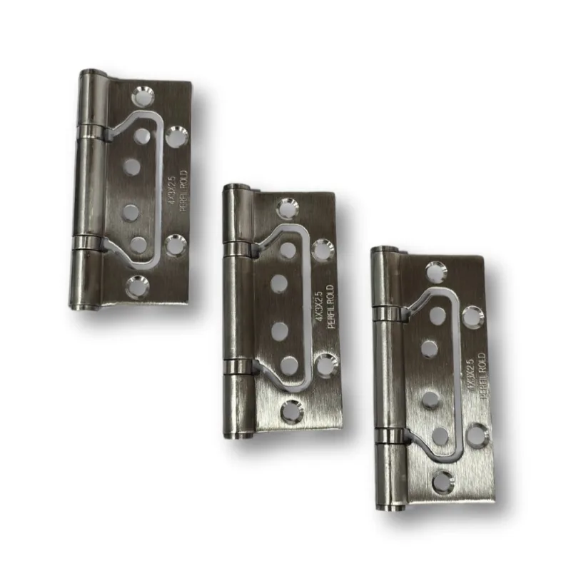 Dobradiça Sobrepor com Rolamento para Porta 4x3x2,5mm Perfil Rold Dobradiça Sobrepor com Rolamento para Porta 4x3x2,5mm Inox Escovado