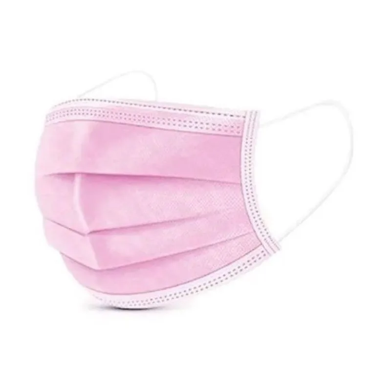 Máscara Descartável Hospitalar Tripla Camada de Proteção Com Clip Nasal - Pacote com 50 Unidades - Com elástico roliço