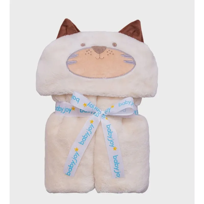 Cobertor infantil baby joy com capuz 1,00 M X 0,85 cm Bege