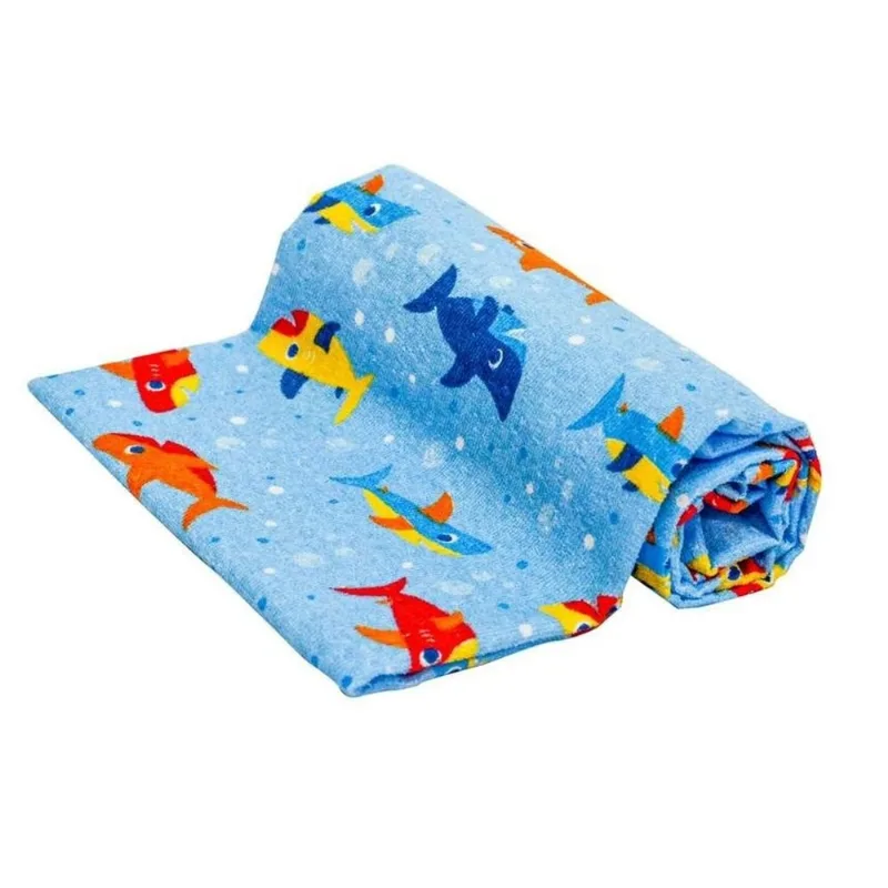 Toalha De Banho Baby Joy Tubarão Azul 120x70cm (MP)