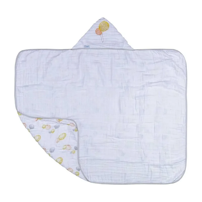 Toalha Soft Balões com Capuz Bordado 80 x 90cm Amarelo