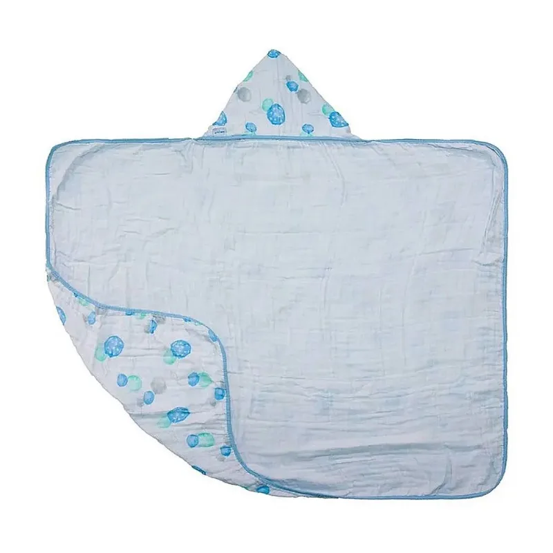 Toalha Soft Balões com Capuz 80 x 90cm Azul