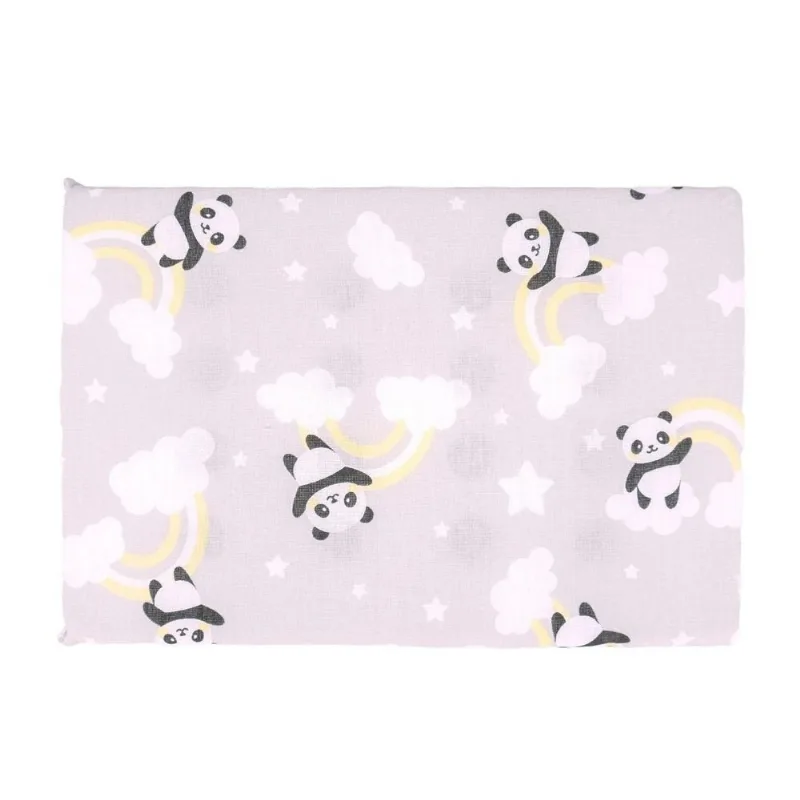 Travesseiro Para Bebê Incomfral Panda Cinza 29x19cm (MP)