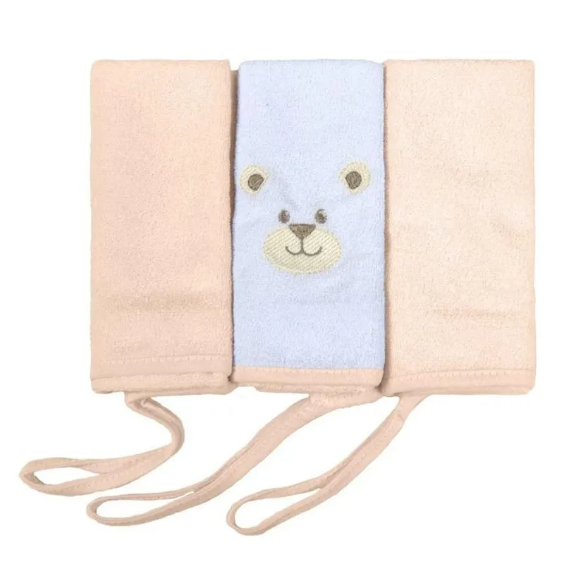 Kit Toalha De Boca Bublim 3 Peças Urso Pêssego (MP)
