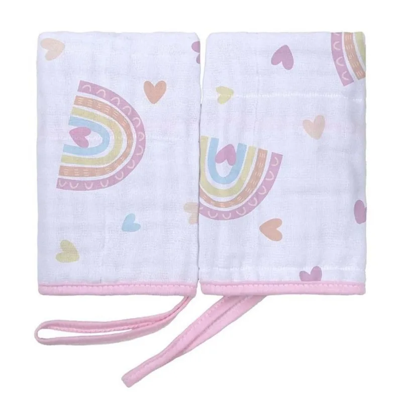 Kit Pano De Boca Baby Joy 2 Peças Arco-Íris Rosa (MP)