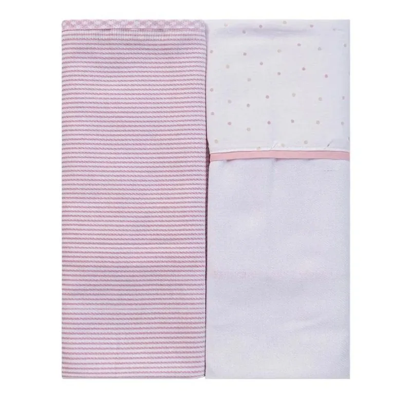 Kit Manta Cueiro Baby Joy 2 Peças Rosa (MP)