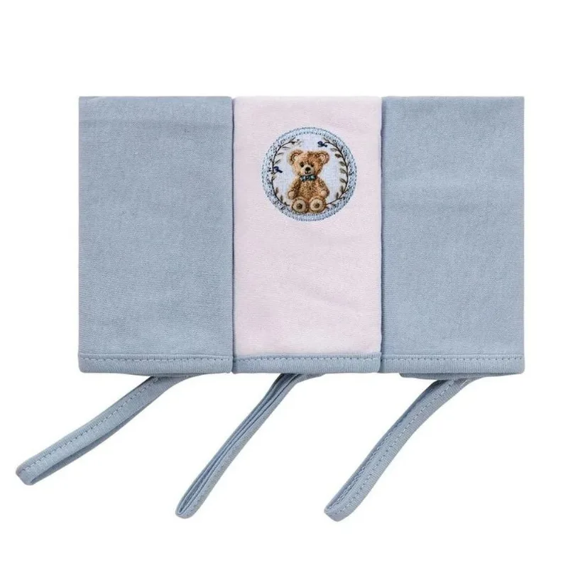 Kit Pano De Boca Bublim 3 Peças Urso Azul 35x30cm (MP)