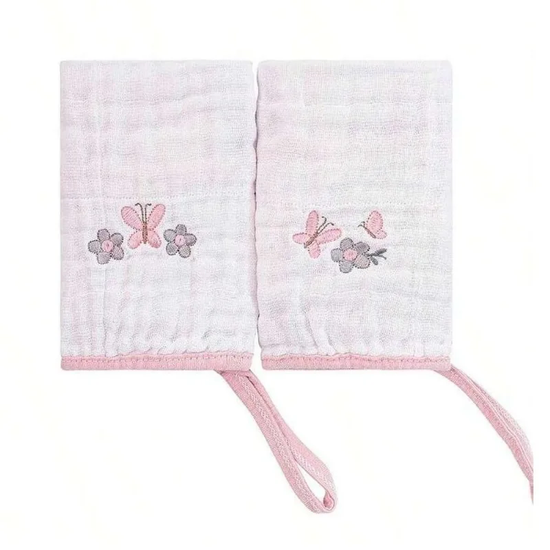 Kit Pano De Boca Baby Joy 2 Peças Borboleta Rosa (MP)