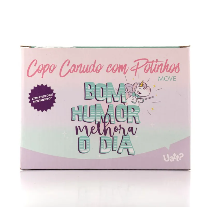 Copo Uatt com Canudo e Potinhos Move Unicórnio do Dia - Uatt