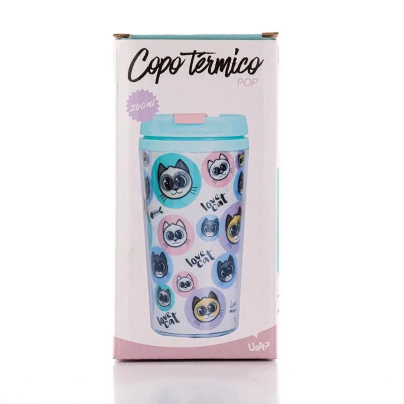 Copo Uatt Térmico Pop Cat Love - Uatt