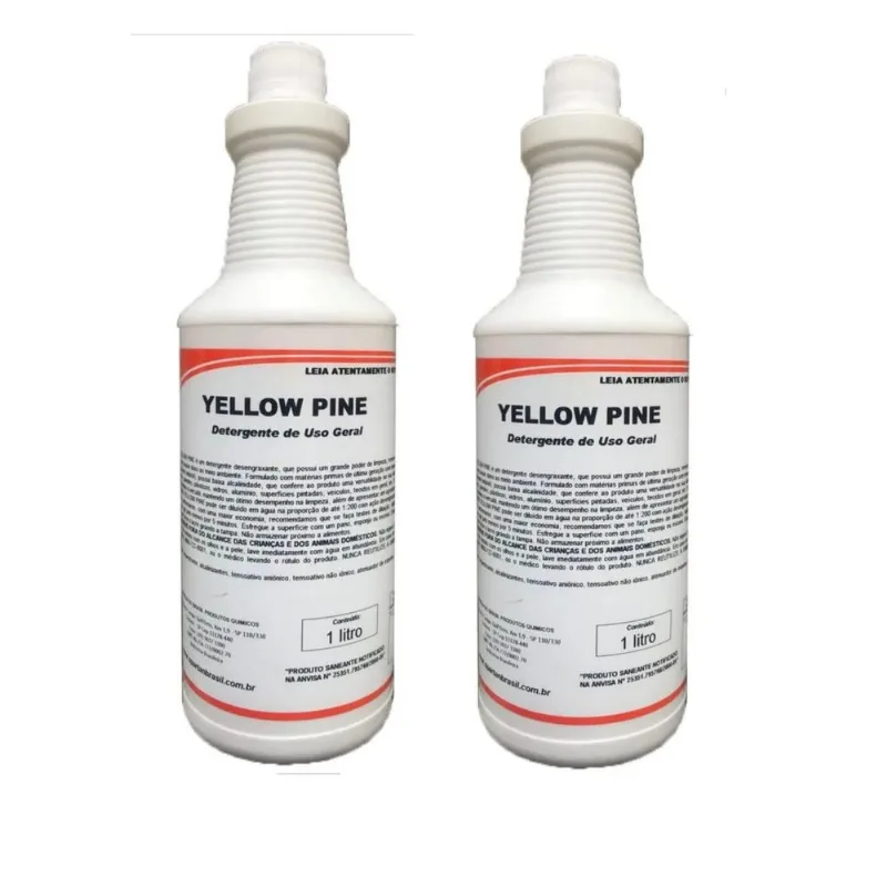 2 Desengraxante Limpa Pisos Carro Yellow Pine Spartan 1l