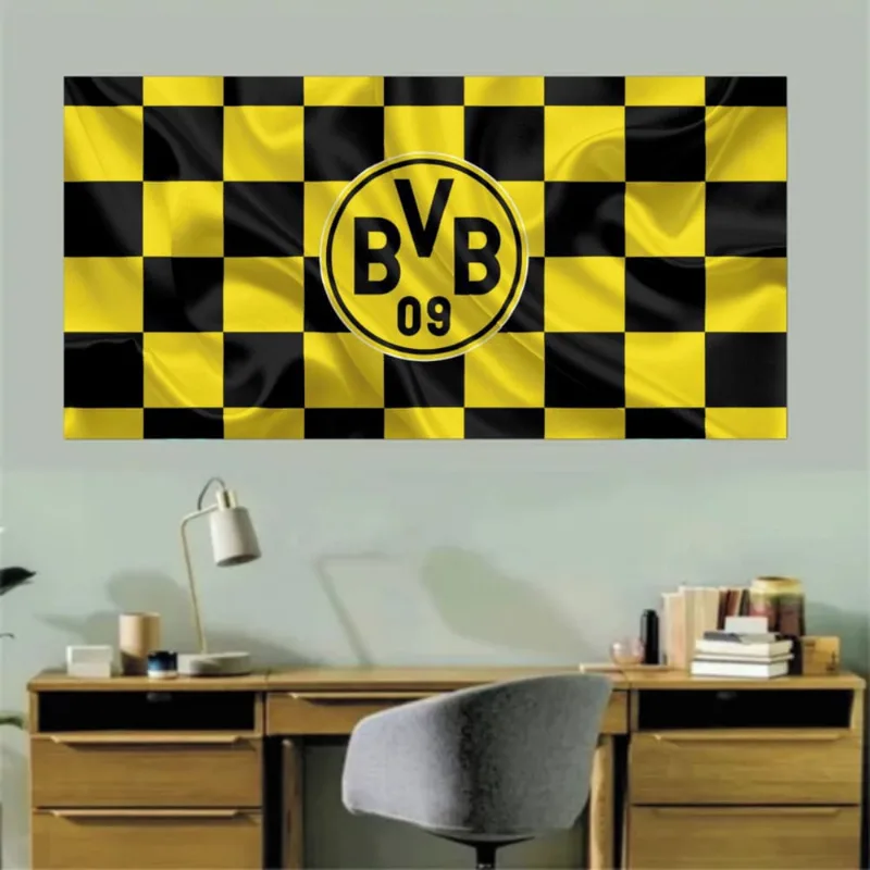 Painel Decorativo Futebol Borussia Mod01 Tam 90x50cm