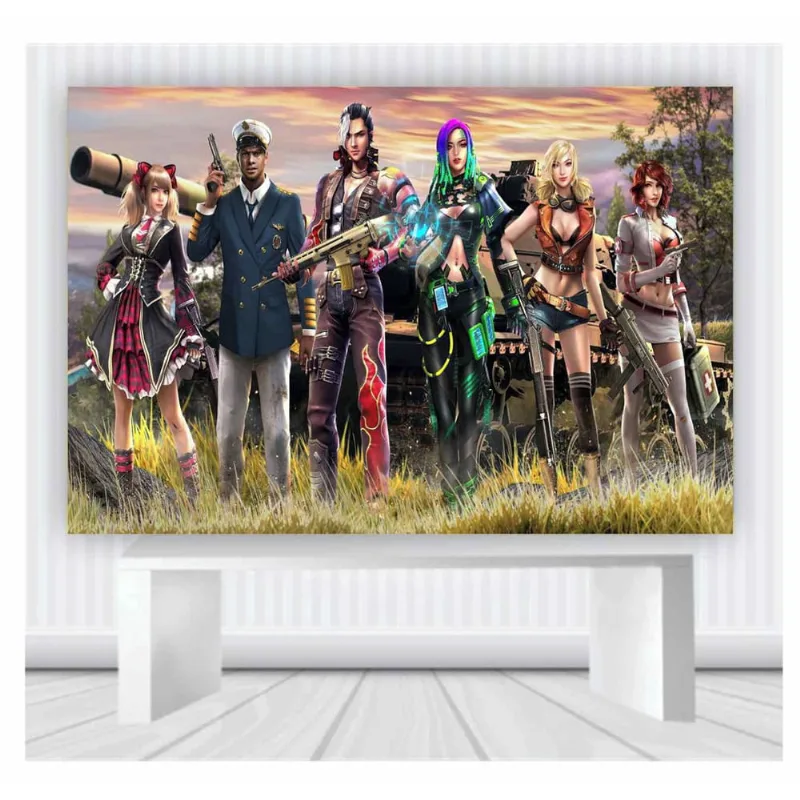 Painel de Festa Freefire tamanho 100cmx65cm p18