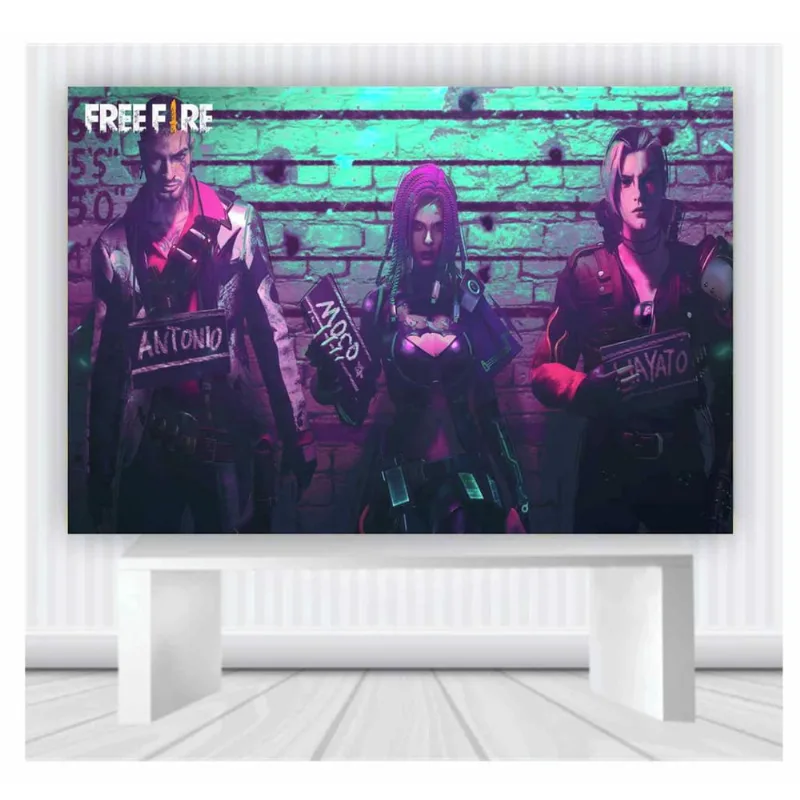 Painel de Festa Freefire tamanho 100cmx65cm p33