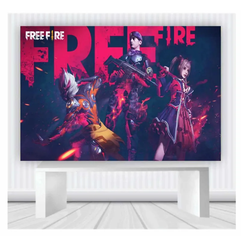 Painel de Festa Freefire tamanho 100cmx65cm p34