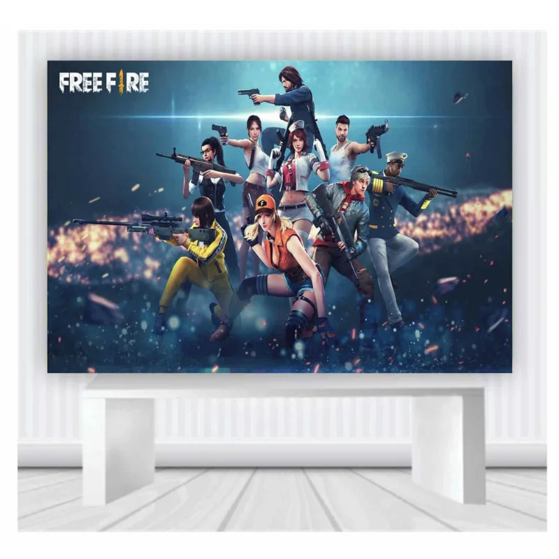 Painel de Festa Freefire tamanho 100cmx65cm p39