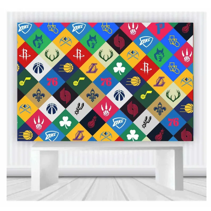 Painel de Festa Basquete nba tamanho 100cmx65cm mod 8