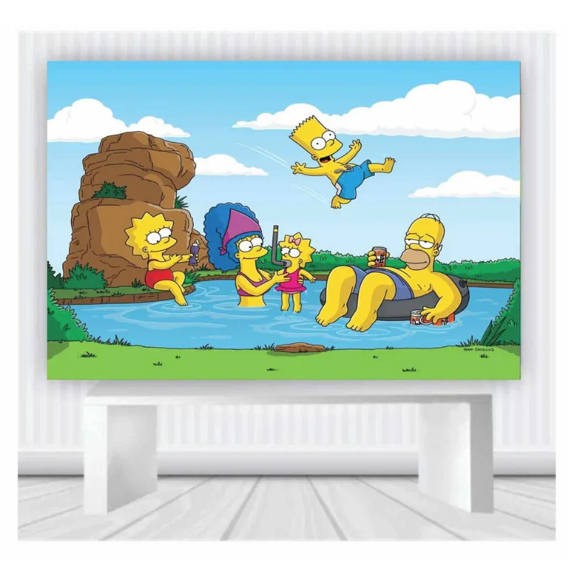 Painel de Festa Os Simpsons tamanho 100cmx65cm mod 20