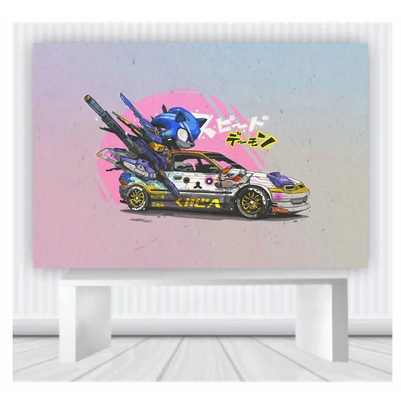 Painel de Festa Sonic tamanho 100cmx65cm mod 31