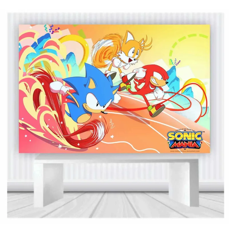 Painel de Festa Sonic tamanho 100cmx65cm mod 41