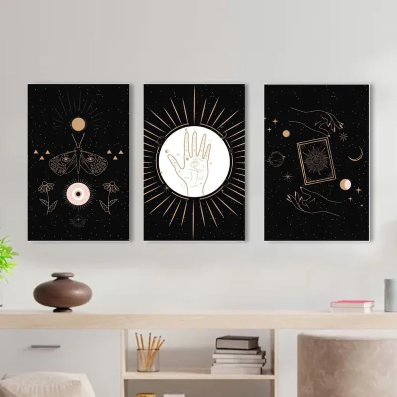 Kit 3 Placas Quadros Decorativos mdf A2 Arte Exotérica - Não Disponível - Decoração
