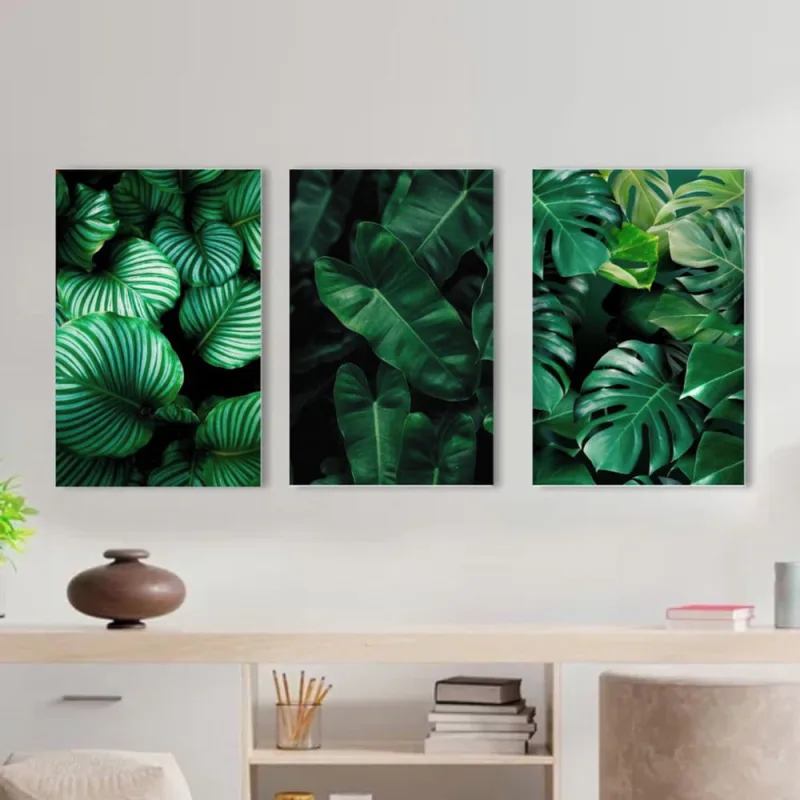 Kit 3 Placas Quadros Decorativos mdf A2 Natureza Folhas - Não Disponível - Decoração