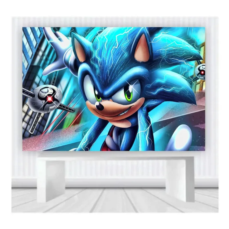 Painel de Festa Sonic Mod 05 tam 100cmx65cm
