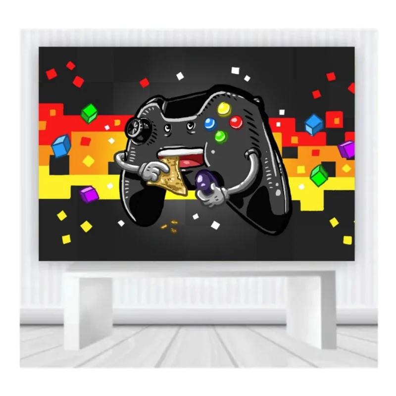 Painel de Festa Gamer Manete Mod 06 tam 100cmx65cm