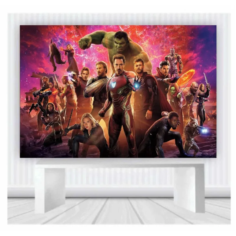 Painel de Festa Heróis 55 tamanho 100cmx65cm