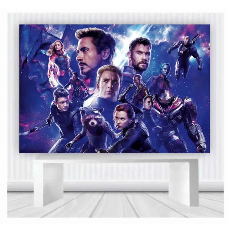 Painel de Festa Heróis 56 tamanho 100cmx65cm