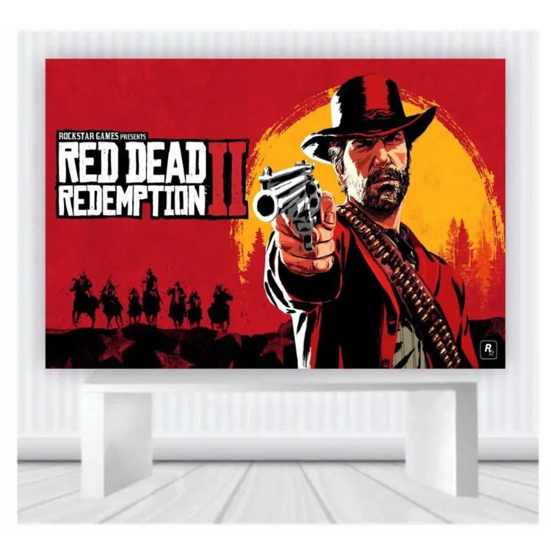 Painel de Festa Game Red Dead 04 tamanho 100cmx65cm