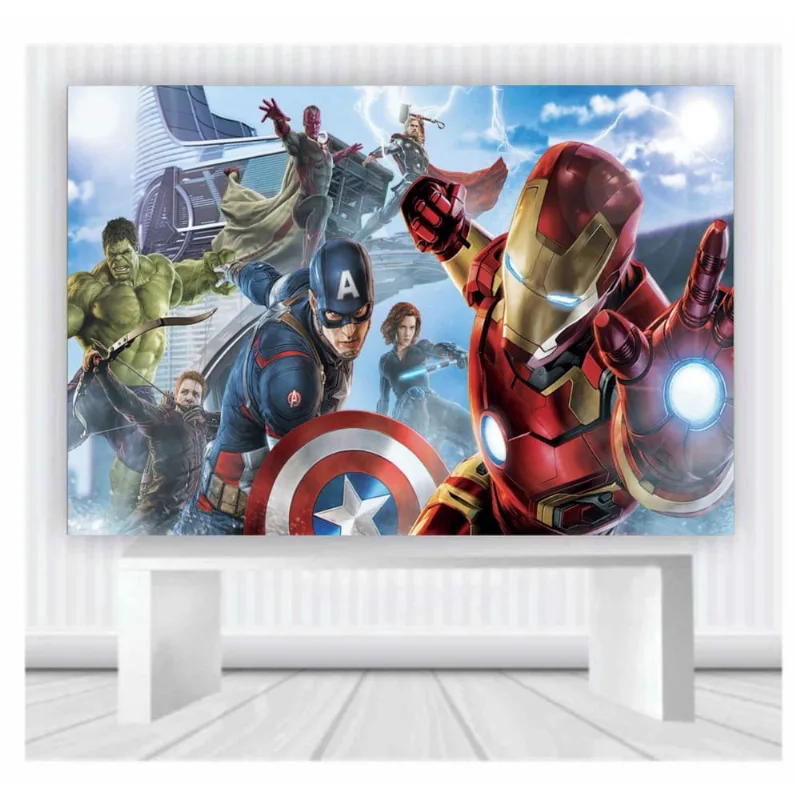 Painel de Festa Heróis Vingadores 57 tamanho 2mx1m